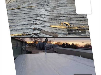 Before And After Commercial Flat Roof Restoration