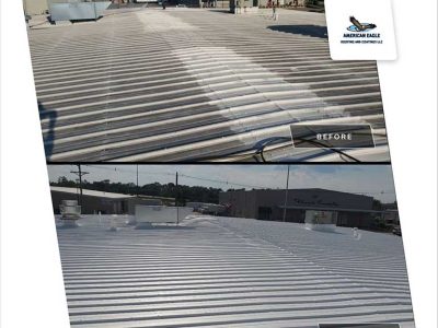 Before And After Commercial Metal Roofing Replacement